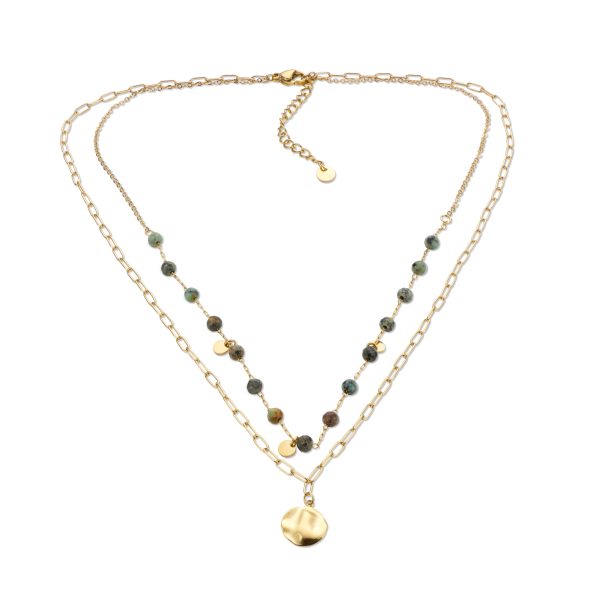 Collier Acier Inoxydable - Bleu Turquoise