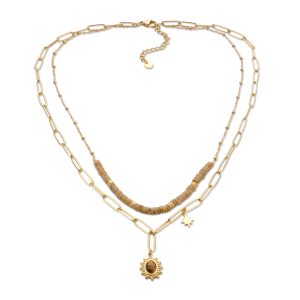 Collier Acier Inoxydable - Bleu Turquoise